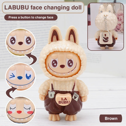 Labubu 3D Popmart Face Changing Keychain